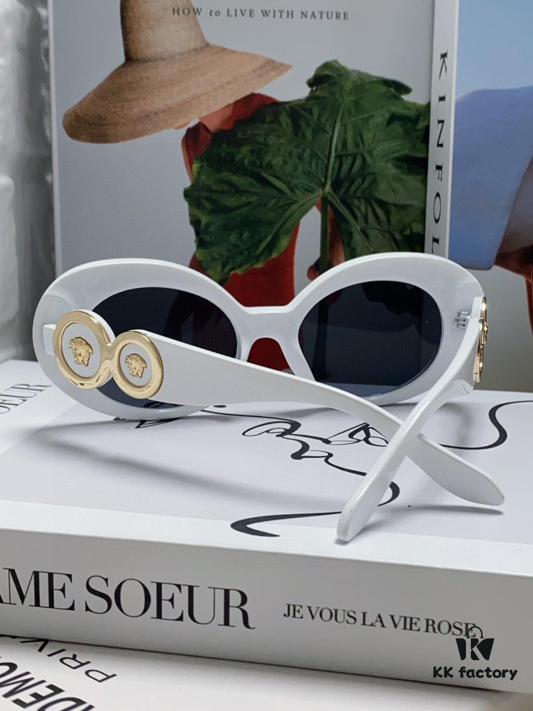 6931f9743a89a121ed54a959 VERSACE Versace 2024 Latest Model C Style European and American High-End Unisex Round Frame Retro Casual Sunglasses, Celebrity-Inspired Carved Sun Protection Shades