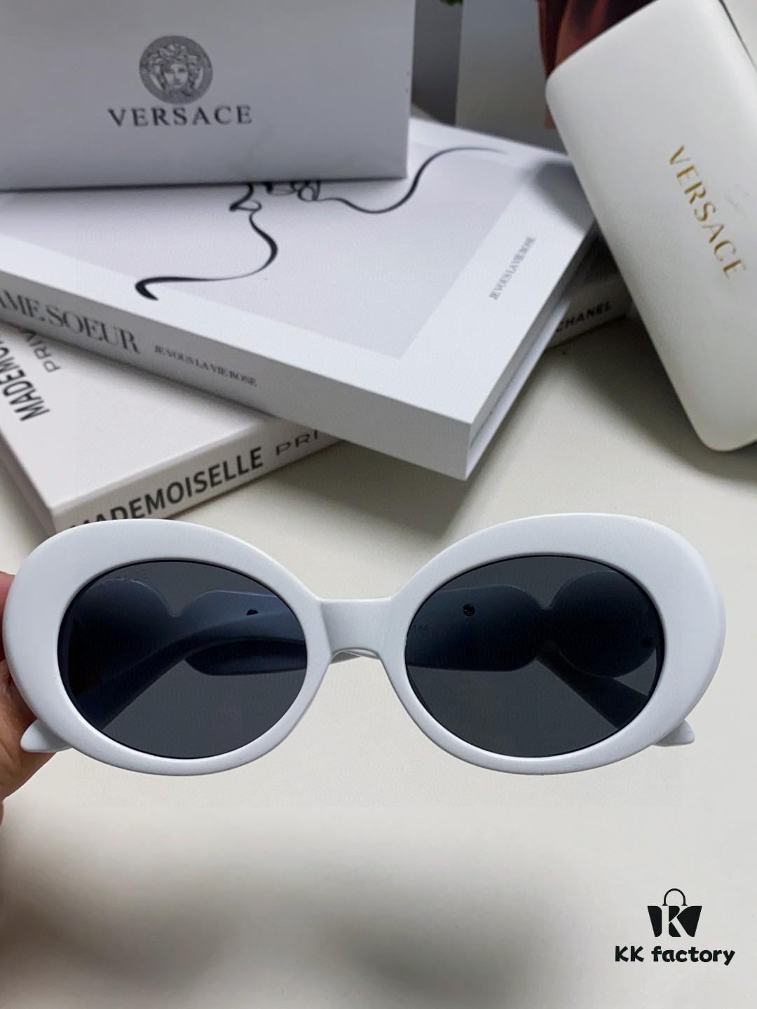 6931f9743a89a121ed54a95a VERSACE Versace 2024 Latest Model C Style European and American High-End Unisex Round Frame Retro Casual Sunglasses, Celebrity-Inspired Carved Sun Protection Shades