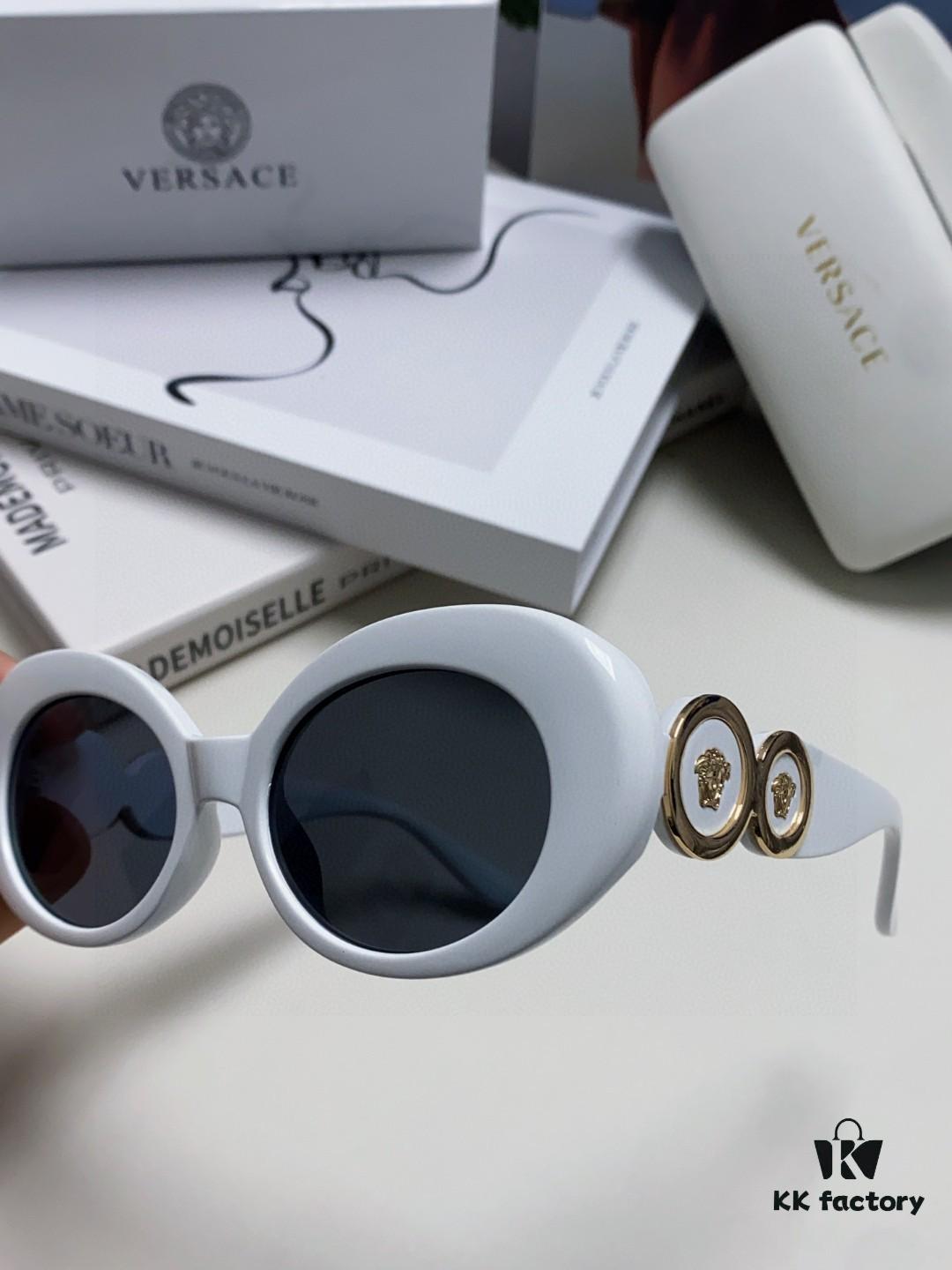 6931f9743a89a121ed54a95c VERSACE Versace 2024 Latest Model C Style European and American High-End Unisex Round Frame Retro Casual Sunglasses, Celebrity-Inspired Carved Sun Protection Shades