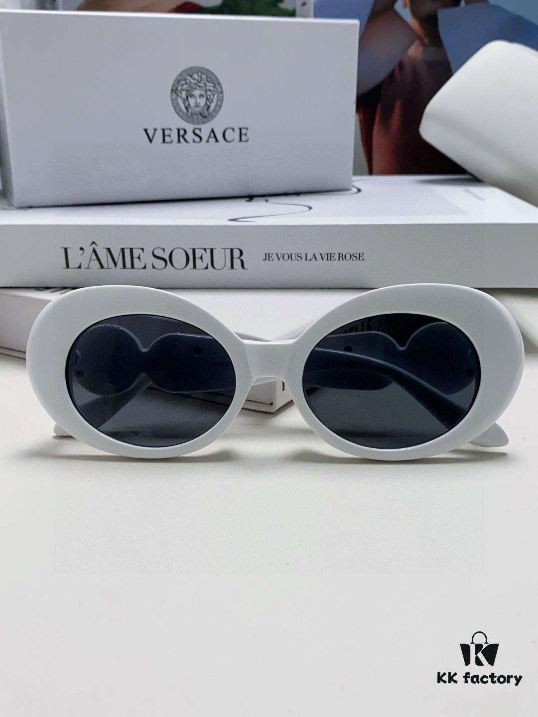 6931f9743a89a121ed54a95d VERSACE Versace 2024 Latest Model C Style European and American High-End Unisex Round Frame Retro Casual Sunglasses, Celebrity-Inspired Carved Sun Protection Shades