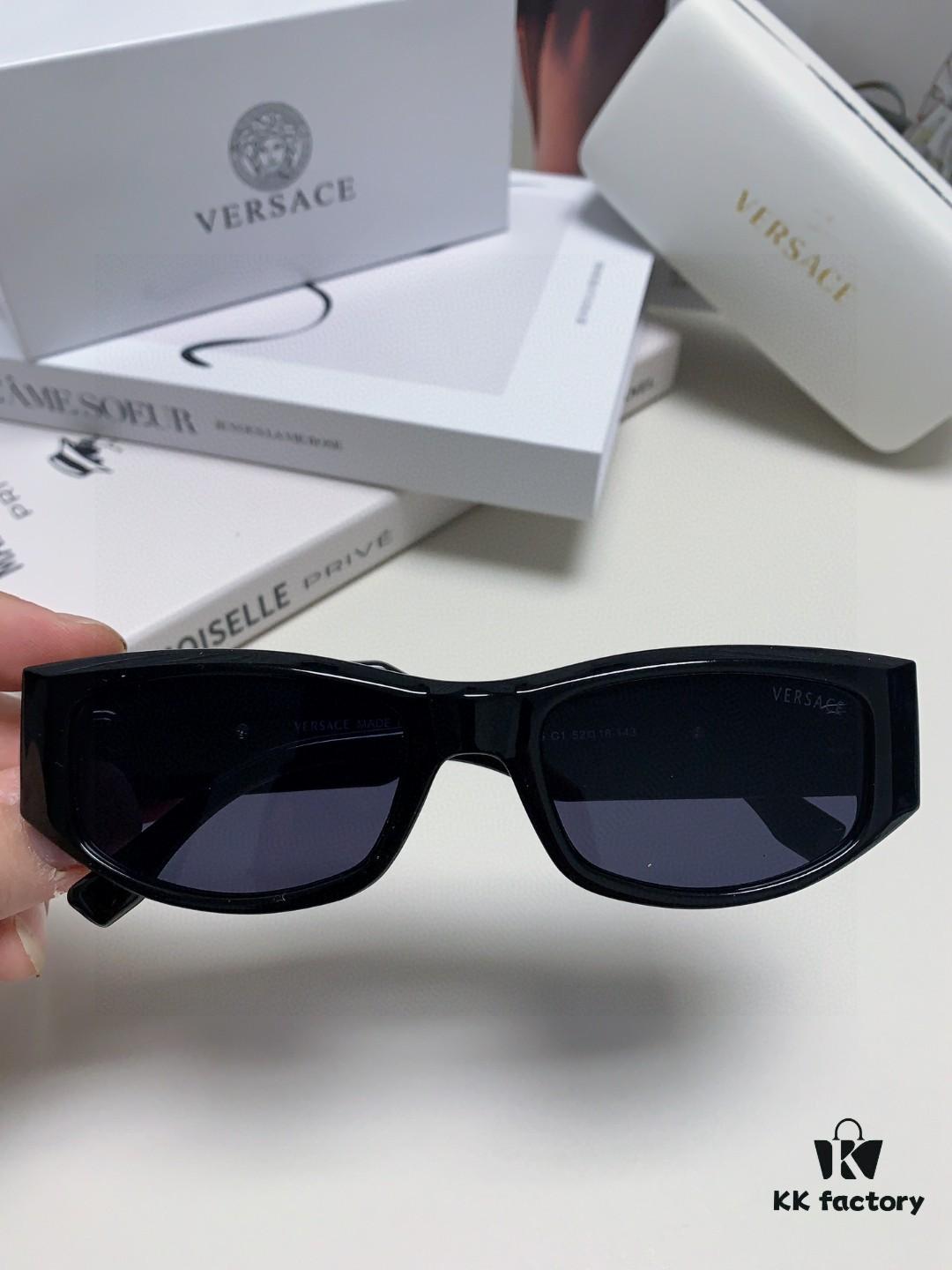 6931f9753a89a121ed54a964 Versace 2014 New Small Frame Sunglasses for Women, High-End Letter Design Unisex Square Sunglasses, Vintage Style Men's and Women's Eyewear