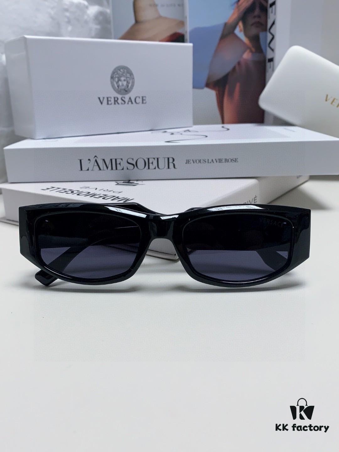 6931f9753a89a121ed54a968 Versace 2014 New Small Frame Sunglasses for Women, High-End Letter Design Unisex Square Sunglasses, Vintage Style Men's and Women's Eyewear