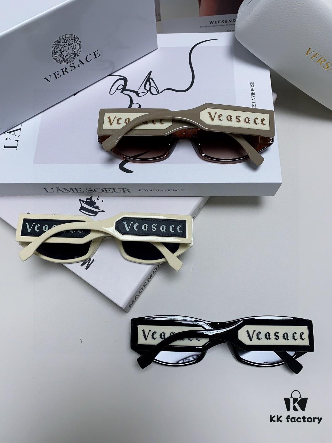 6931f9753a89a121ed54a969 Versace 2014 New Small Frame Sunglasses for Women, High-End Letter Design Unisex Square Sunglasses, Vintage Style Men's and Women's Eyewear