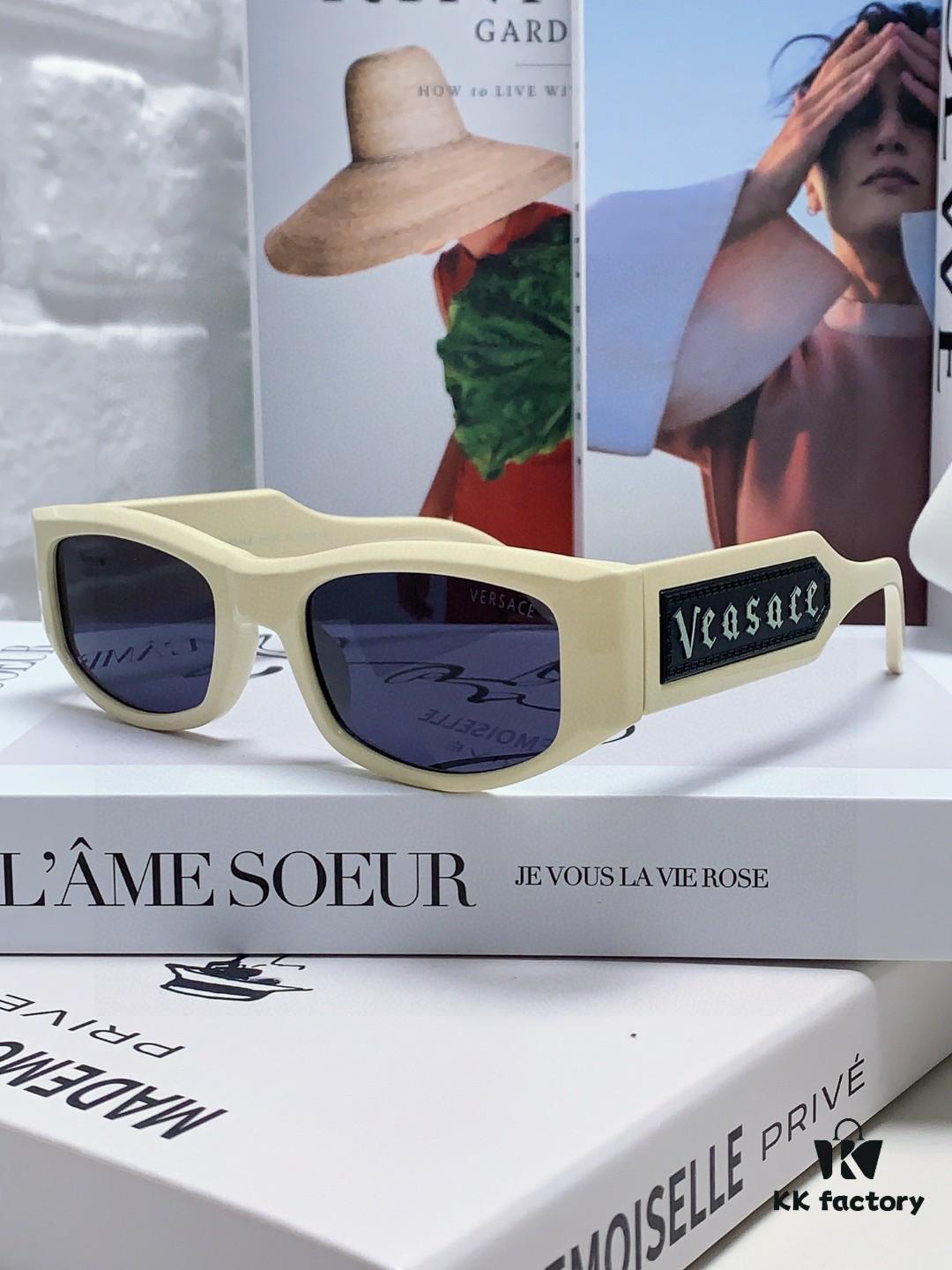 6931f9753a89a121ed54a96b Versace 2014 New Arrival Small Frame Sunglasses for Women, Stylish Letter Design Unisex Square Sunglasses, Retro-Style Men's and Women's Eyewear