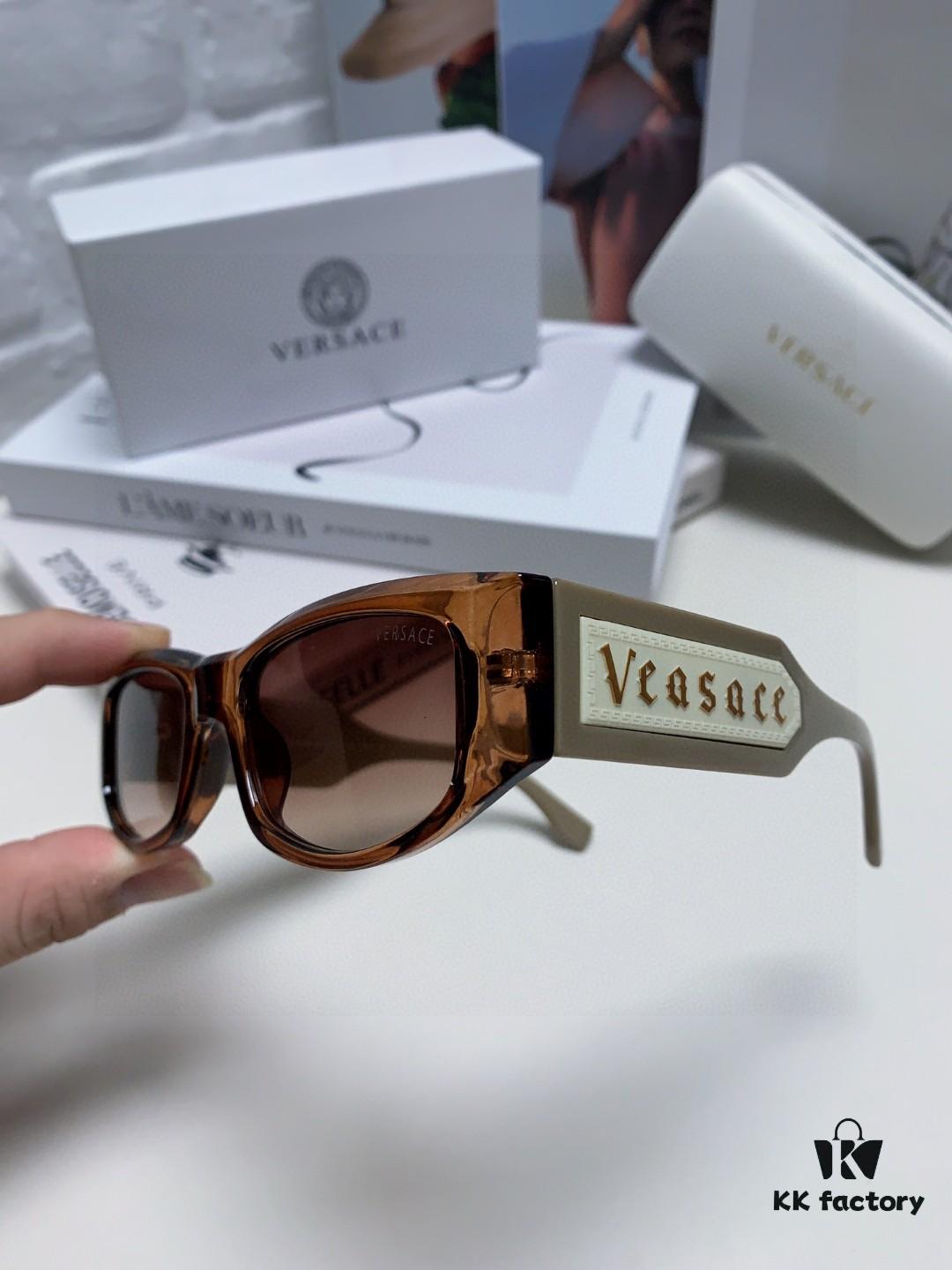 6931f9763a89a121ed54a97a Versace 2014 New Small Frame Sunglasses for Women, Stylish Lettered Sunglasses, Square Frame Unisex Retro Sunglasses for Men and Women