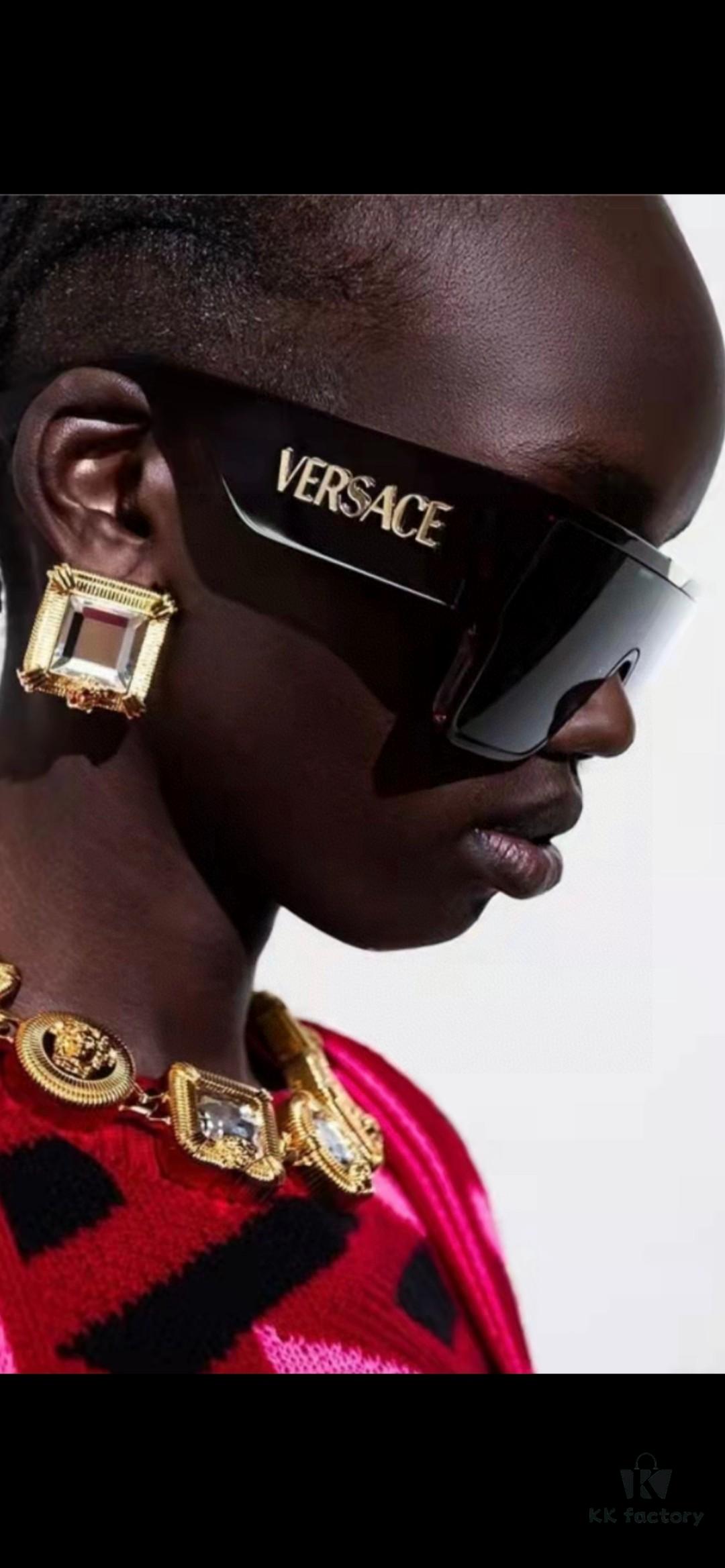 6931f97e3a89a121ed54a9e8 Versace 2024 New Arrival European and American Style Oversized Square Frame Sunglasses for Women with Round Face, Fashion Unisex Sunglasses