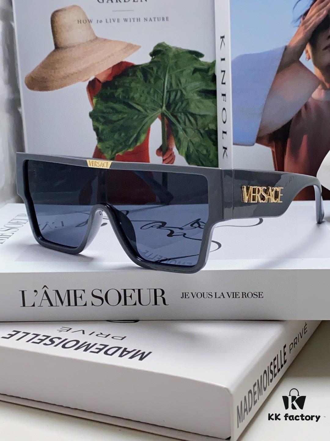 6931f97f3a89a121ed54a9f4 Versace 2024 New Arrival European and American Style Oversized Square Frame Sunglasses for Women with Round Face, Fashion Unisex Eyewear