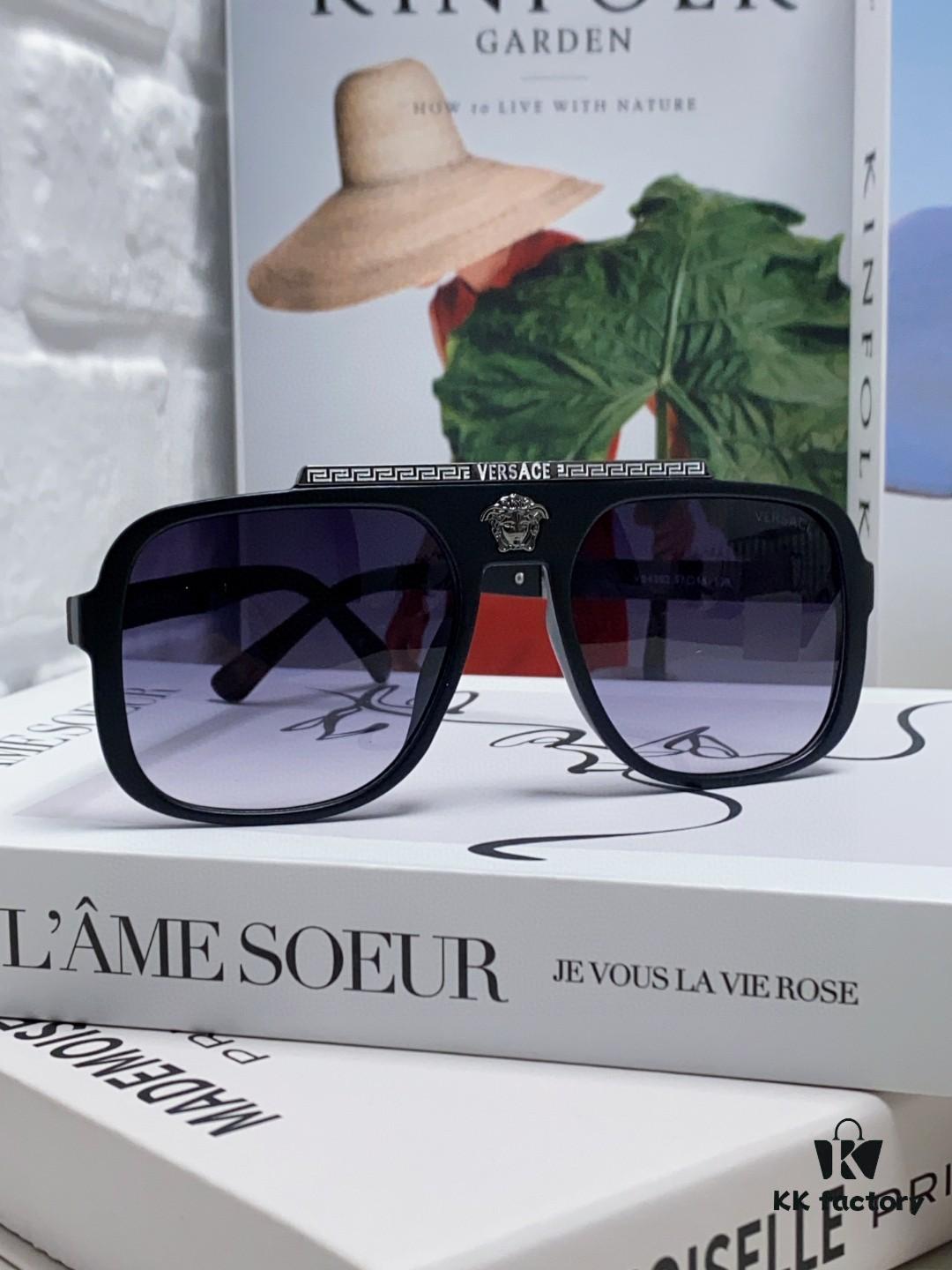 6931f9813a89a121ed54aa09 VERSACE Vintage-Style Sunglasses with Metal Decorations and Medusa Logo, Fashion Unisex Sun Glasses for Street Photography