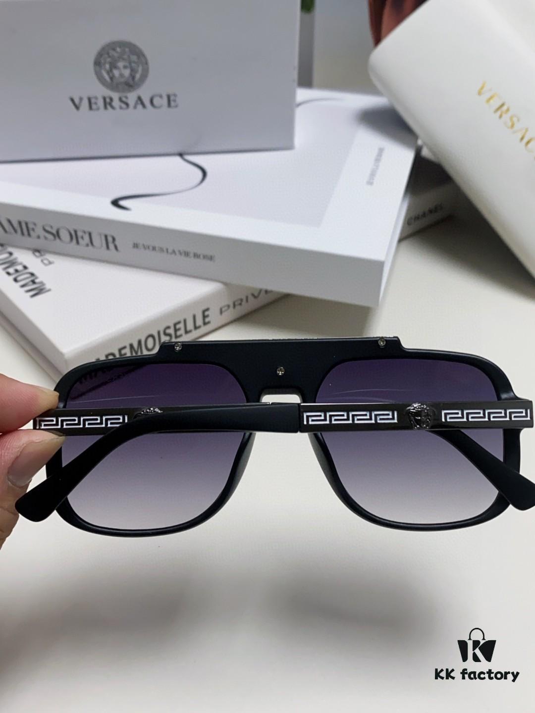 6931f9813a89a121ed54aa0c VERSACE Vintage-Style Sunglasses with Metal Decorations and Medusa Logo, Fashion Unisex Sun Glasses for Street Photography