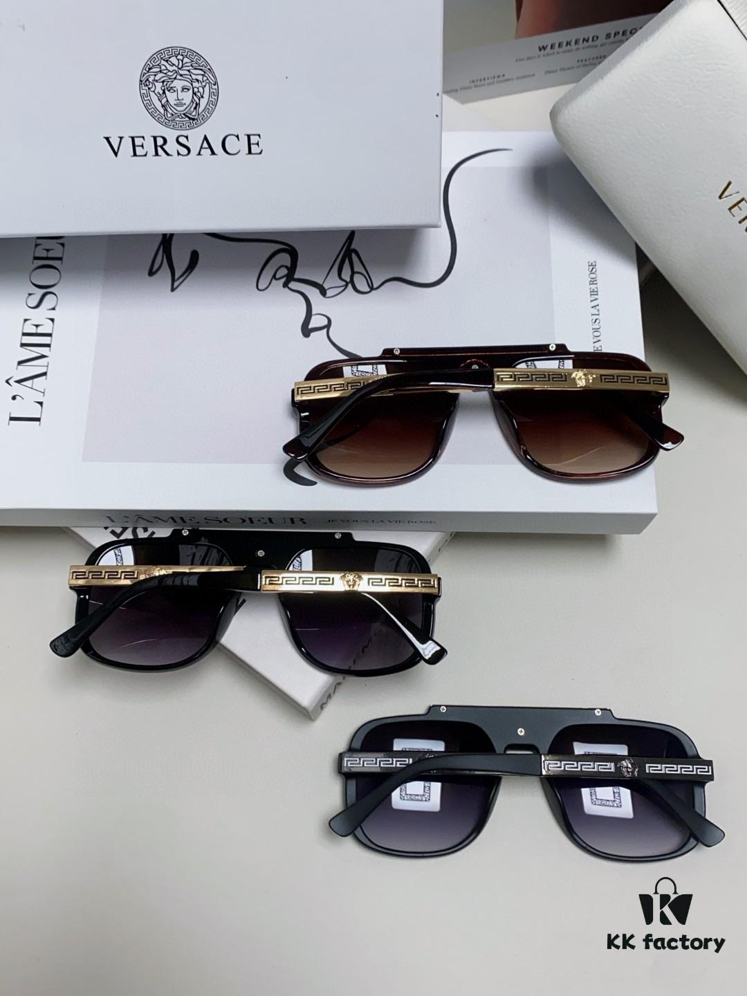6931f9813a89a121ed54aa10 VERSACE Vintage-Style Sunglasses with Metal Decorations and Medusa Logo, Fashion Unisex Sun Glasses for Street Photography