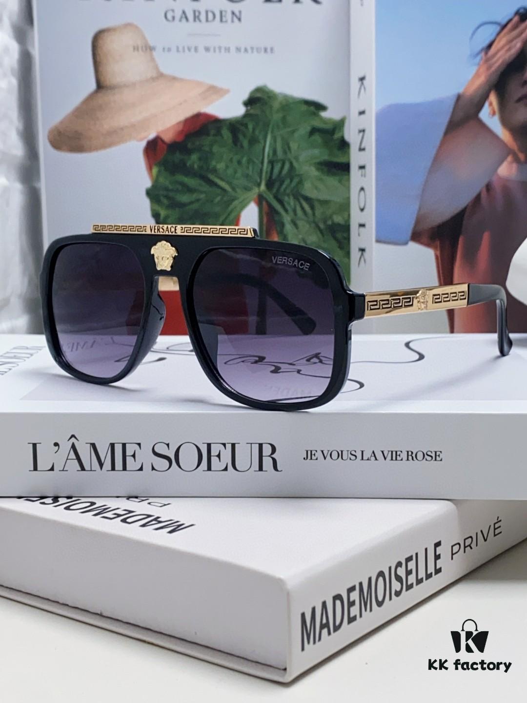 6931f9813a89a121ed54aa12 VERSACE Vintage-Style Sunglasses with Metal Decoration, Retro Unisex Sun Glasses Featuring Medusa Logo for Street Photography