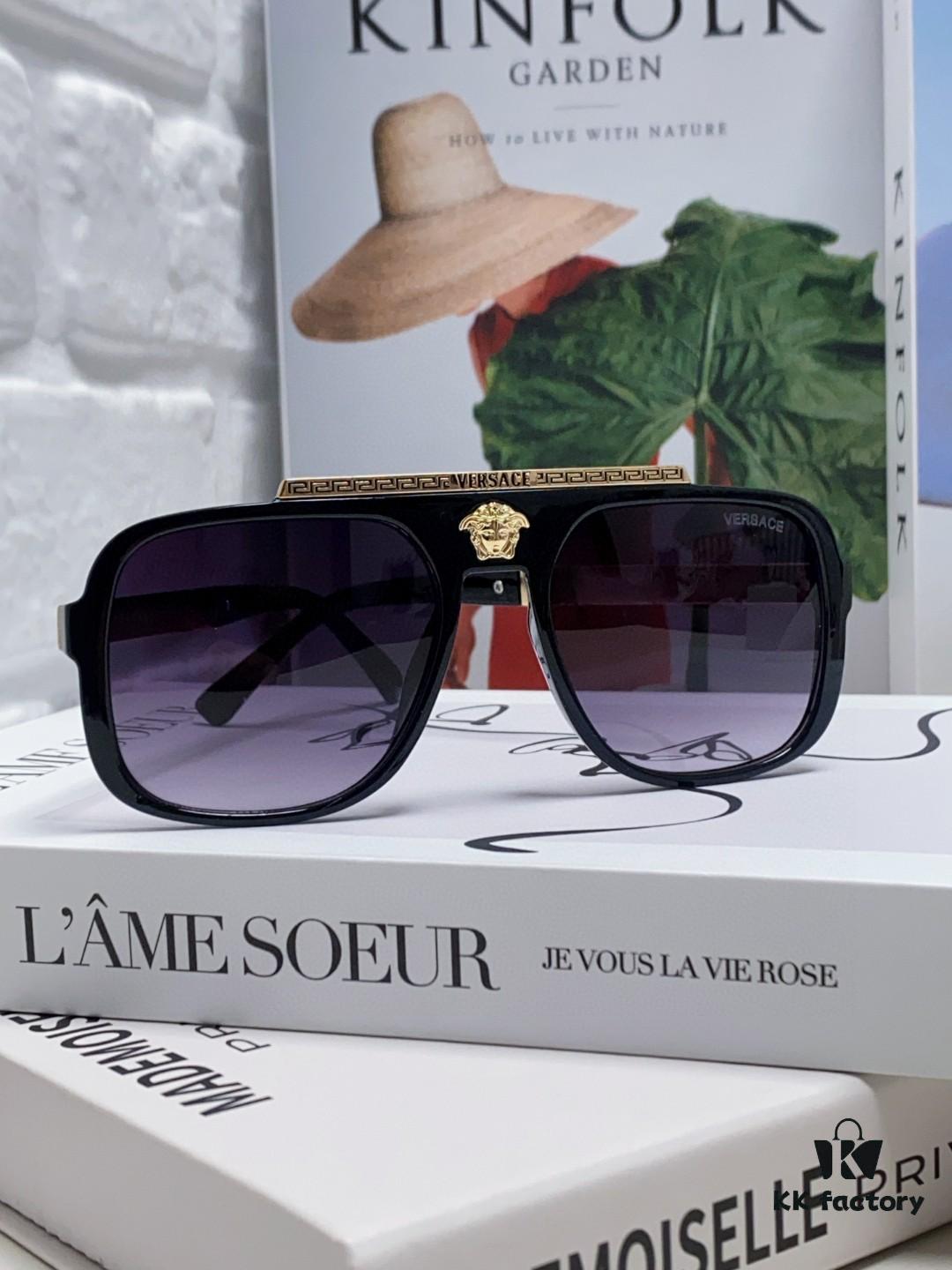 6931f9823a89a121ed54aa13 VERSACE Vintage-Style Sunglasses with Metal Decoration, Retro Unisex Sun Glasses Featuring Medusa Logo for Street Photography