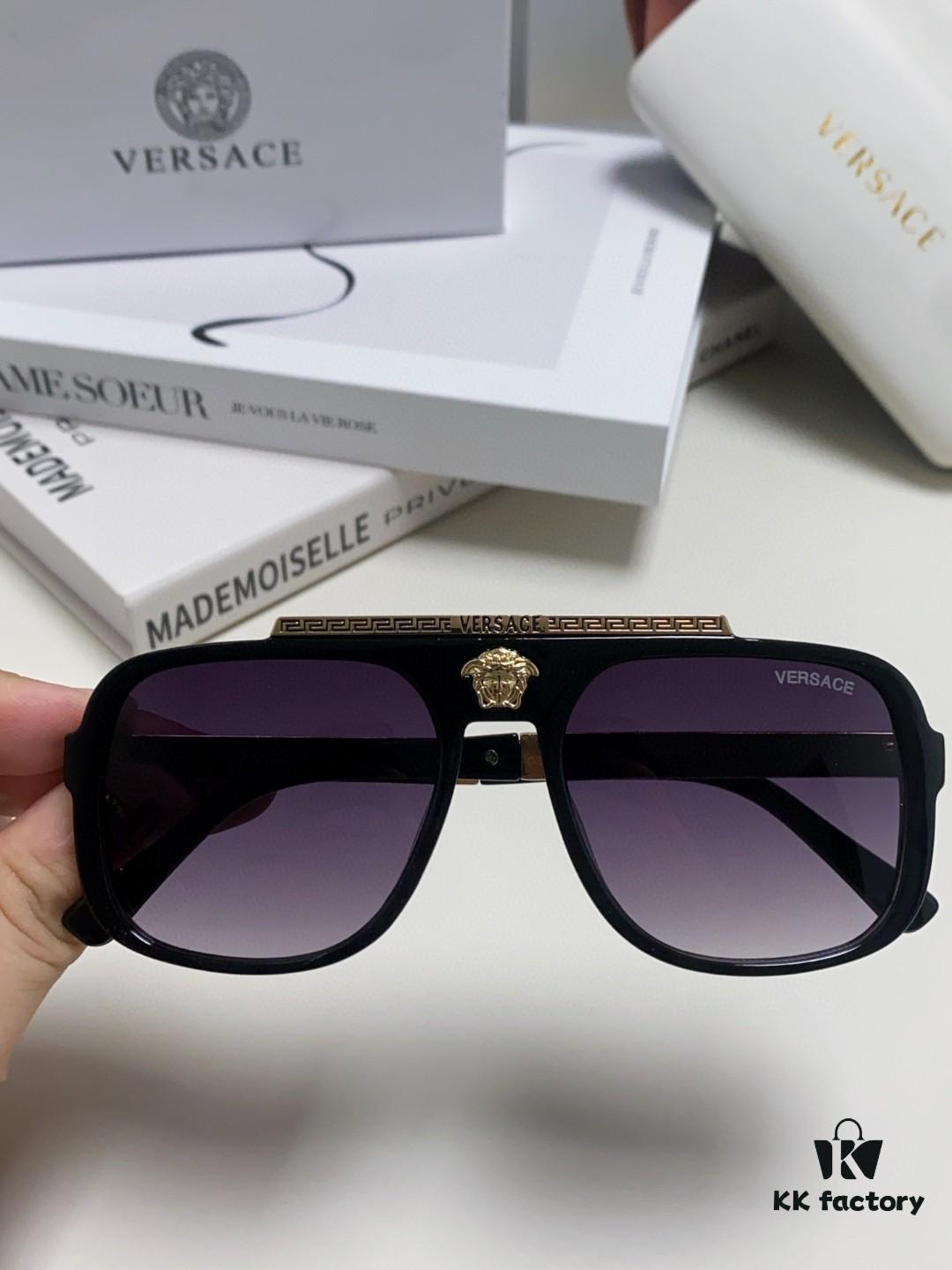 6931f9823a89a121ed54aa15 VERSACE Vintage-Style Sunglasses with Metal Decoration, Retro Unisex Sun Glasses Featuring Medusa Logo for Street Photography
