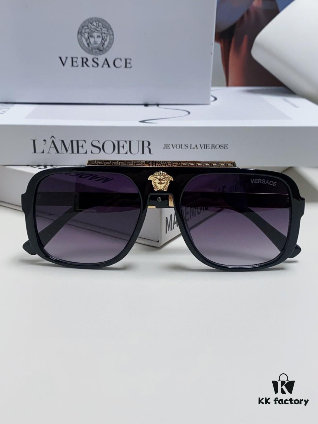 6931f9823a89a121ed54aa18 VERSACE Vintage-Style Sunglasses with Metal Decoration, Retro Unisex Sun Glasses Featuring Medusa Logo for Street Photography