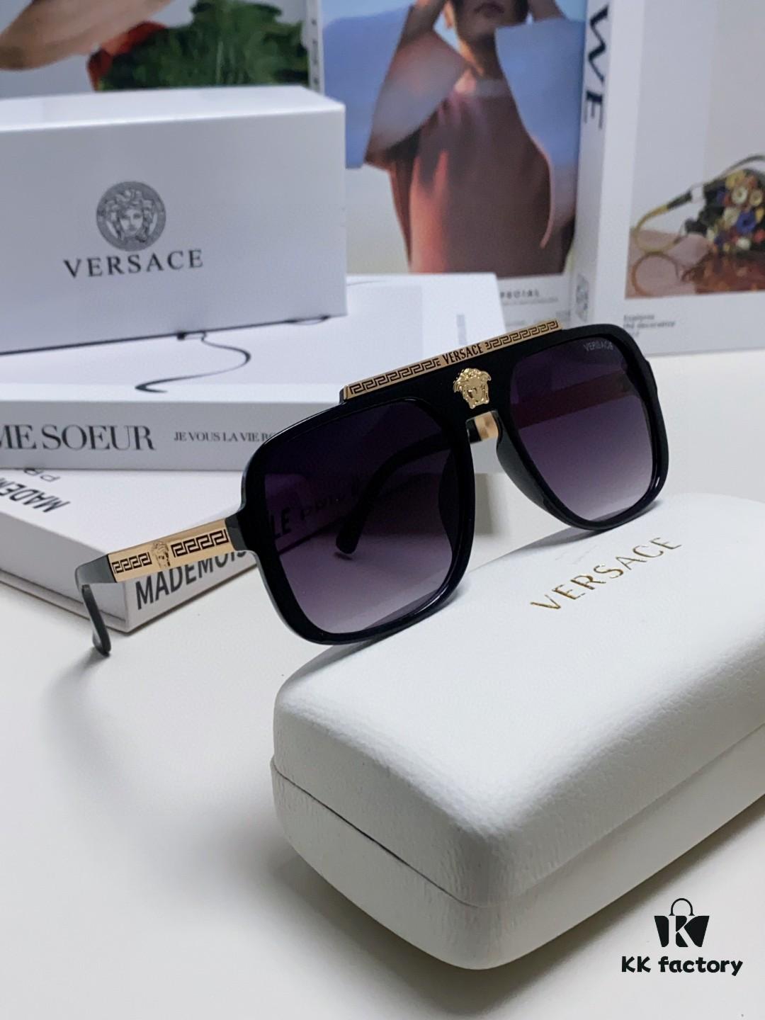 6931f9823a89a121ed54aa19 VERSACE Vintage-Style Sunglasses with Metal Decoration, Retro Unisex Sun Glasses Featuring Medusa Logo for Street Photography