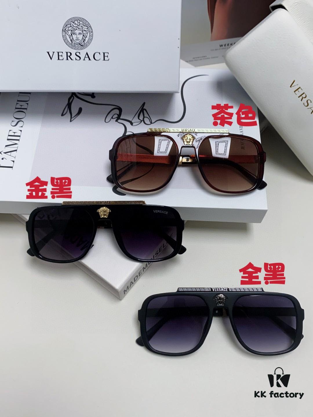6931f9823a89a121ed54aa1b VERSACE Vintage-Style Sunglasses with Metal Decoration, Retro Unisex Sun Glasses Featuring Medusa Logo for Street Photography