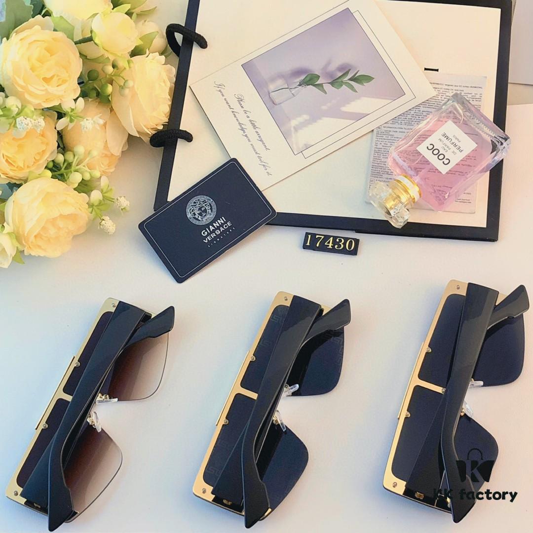 6931f9913a89a121ed54aaee Versace New One-Piece Oversized Sunglasses for Women, Fashionable European and American Style Sun Glasses, Trendy Street Snap Cycling Eyewear