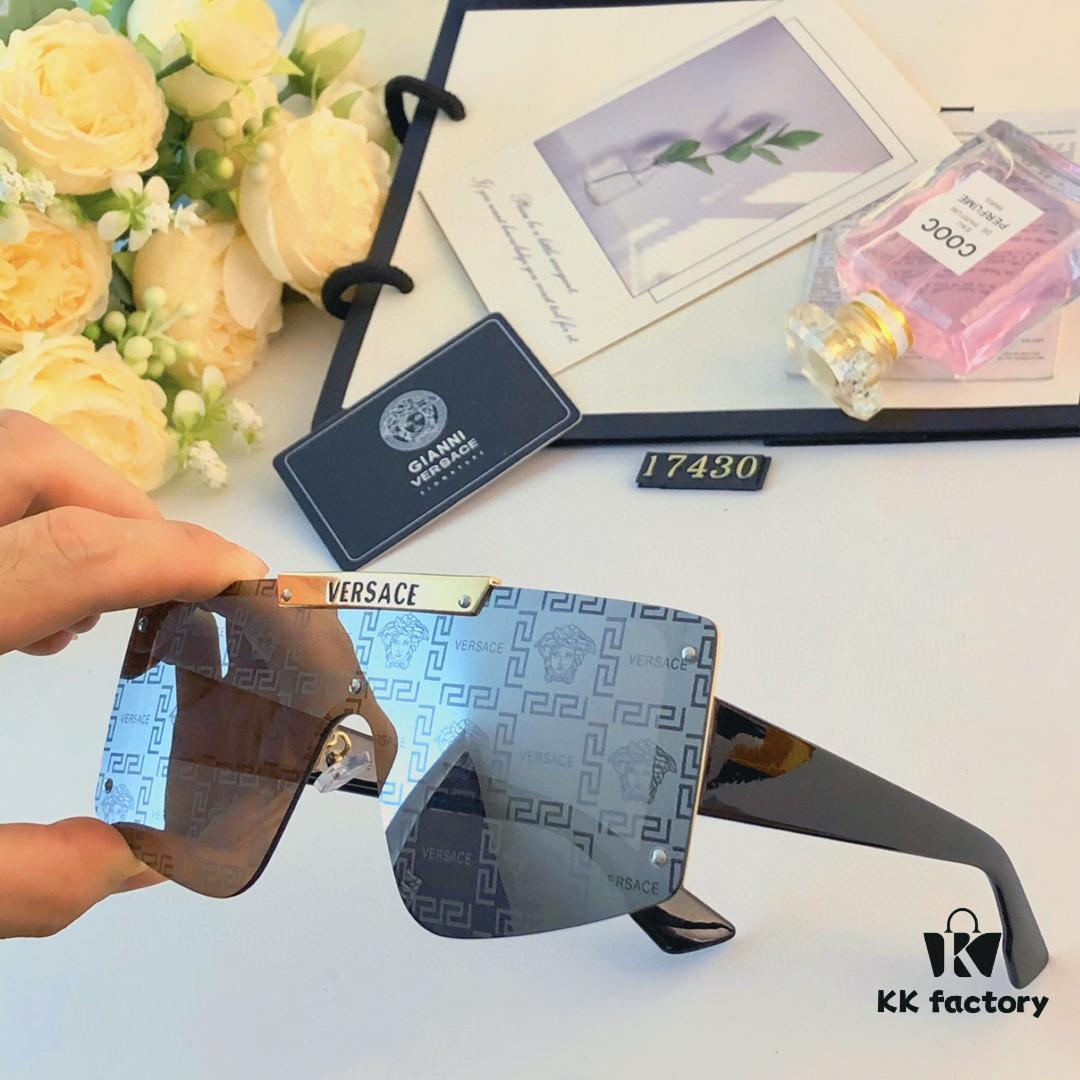 6931f9913a89a121ed54aaf0 Versace New One-Piece Oversized Sunglasses for Women, Fashionable European and American Style Sun Glasses, Trendy Street Snap Cycling Eyewear