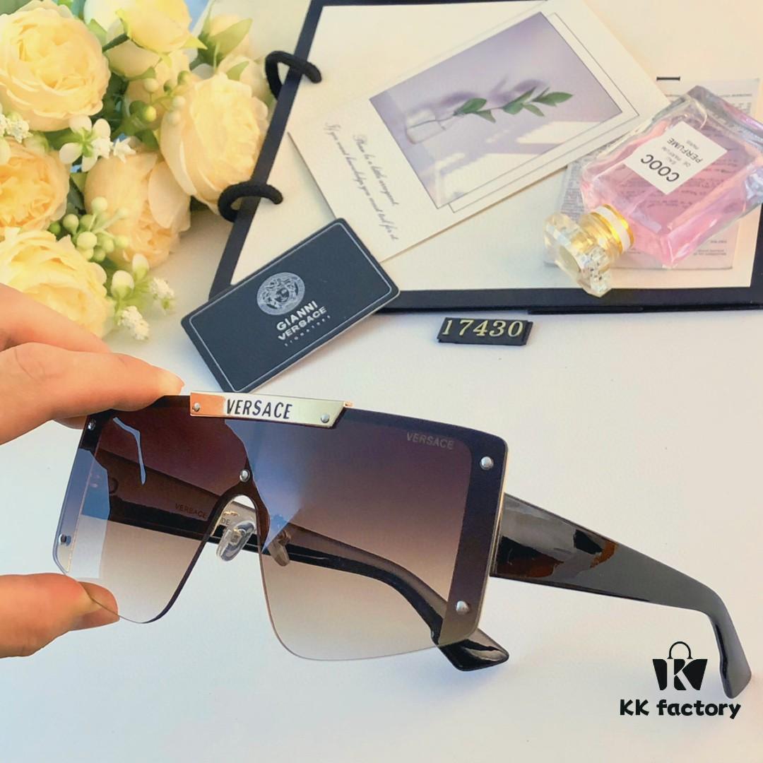 6931f9913a89a121ed54aaf1 Versace New One-Piece Oversized Sunglasses for Women, Fashionable European and American Style Sun Glasses, Trendy Street Snap Cycling Eyewear