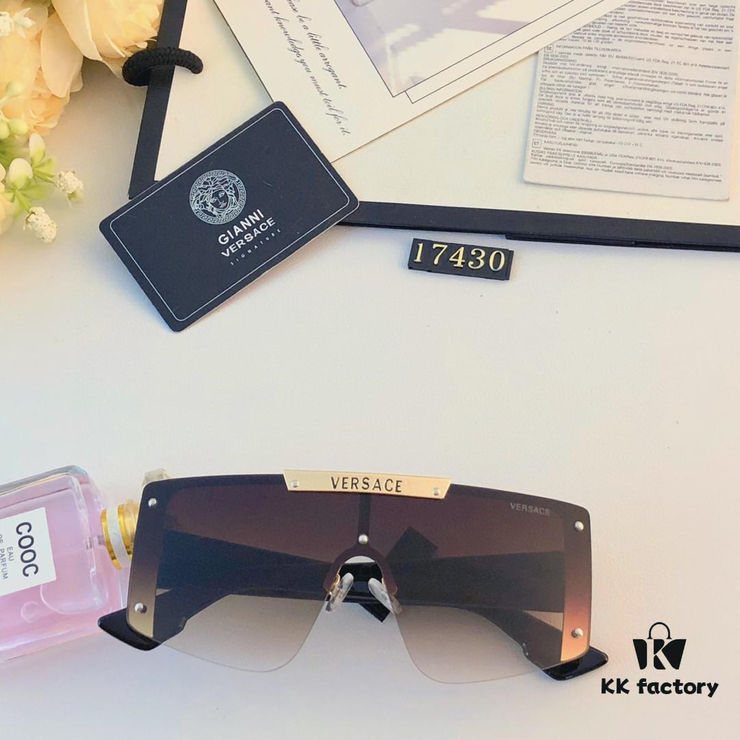 6931f9913a89a121ed54aaf2 Versace New One-Piece Oversized Sunglasses for Women, Fashionable European and American Style Sun Glasses, Trendy Street Snap Cycling Eyewear
