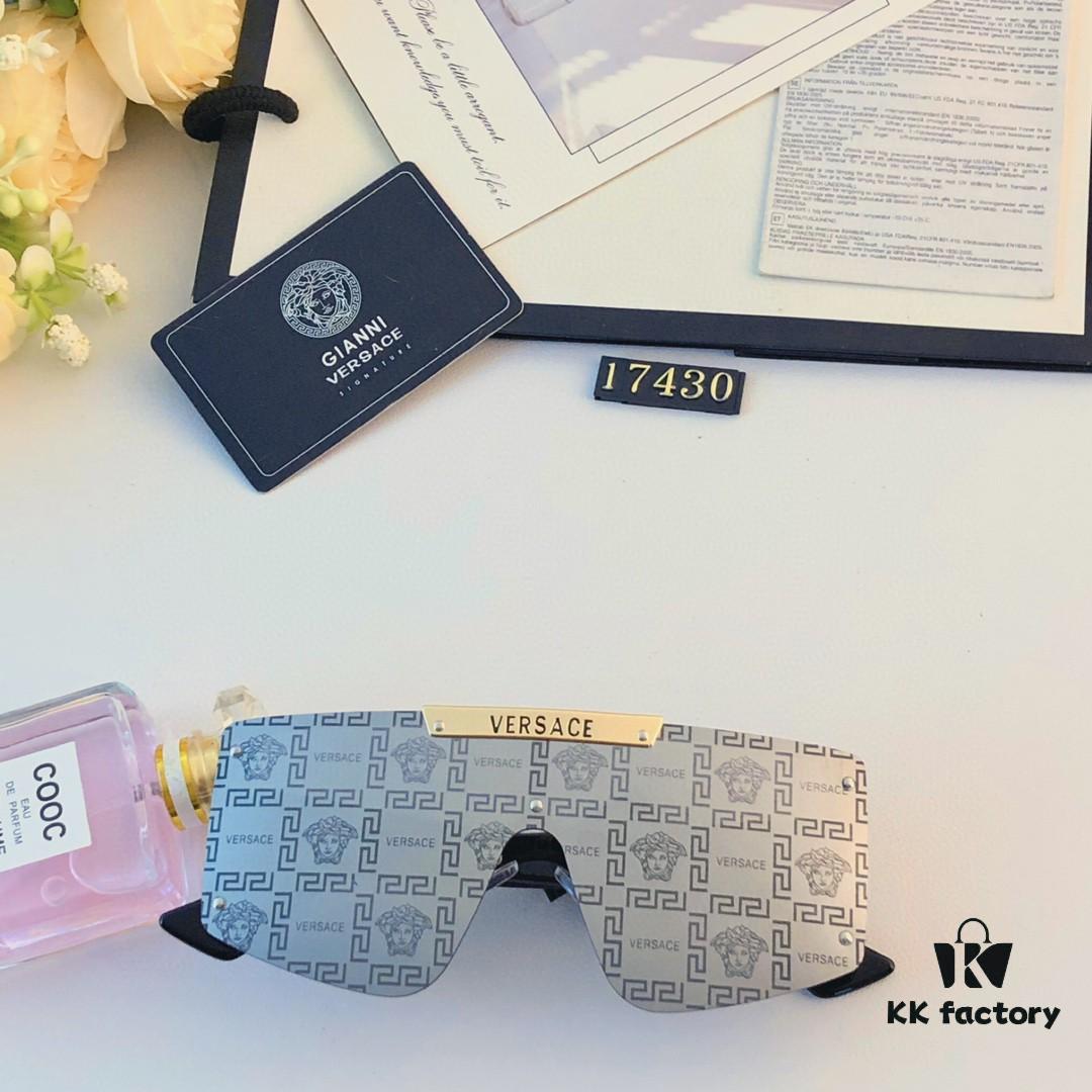 6931f9913a89a121ed54aaf3 Versace New One-Piece Oversized Sunglasses for Women, Fashionable European and American Style Sun Glasses, Trendy Street Snap Cycling Eyewear