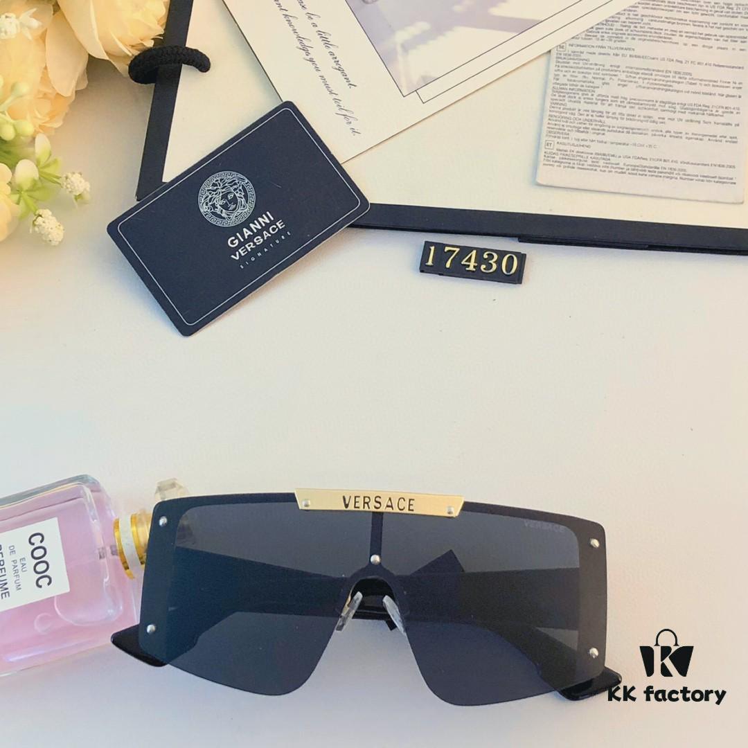 6931f9913a89a121ed54aaf4 Versace New One-Piece Oversized Sunglasses for Women, Fashionable European and American Style Sun Glasses, Trendy Street Snap Cycling Eyewear