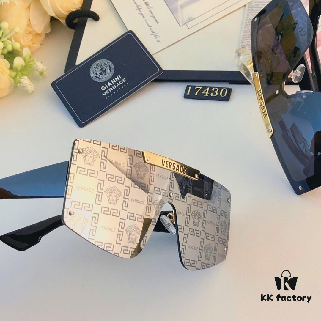 6931f9913a89a121ed54aaf5 Versace New One-Piece Oversized Sunglasses for Women, Fashionable European and American Style Sun Glasses, Trendy Street Snap Cycling Eyewear