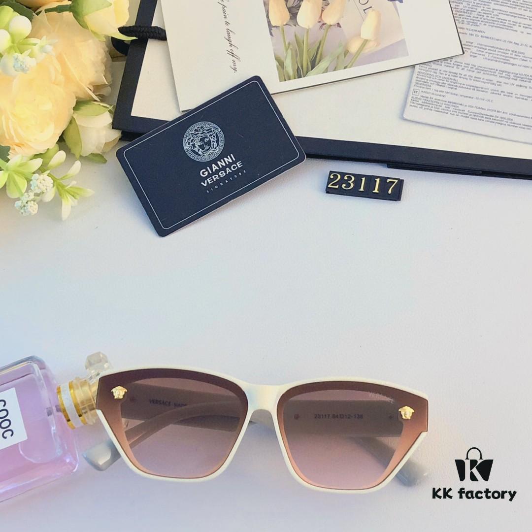 Versace 2024 New Fashion Sunglasses for Women, Stylish European and American Trend, Slimming and Versatile Casual Sunglasses