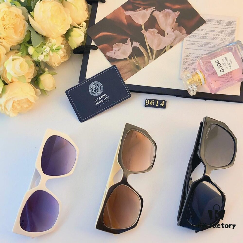 6931f9923a89a121ed54aaff Versace Retro Polygonal New Instagram Style Trendy Sunglasses for Women, Round Face, Influencer Couple Street Snap Shades