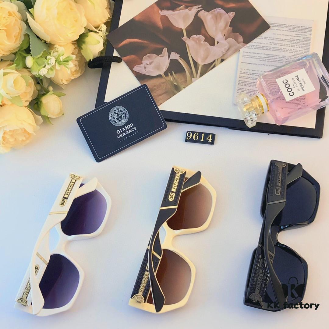 6931f9923a89a121ed54ab00 Versace Retro Polygonal New Instagram Style Trendy Sunglasses for Women, Round Face, Influencer Couple Street Snap Shades