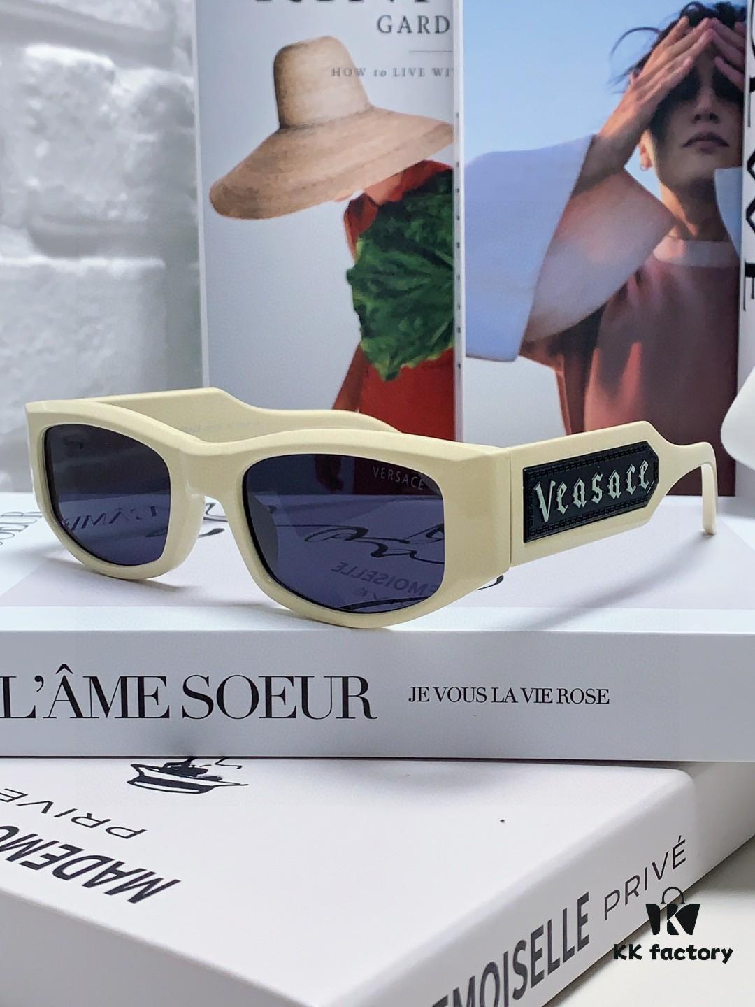 6931f9963a89a121ed54ab3c Versace 2014 New Small Frame Sunglasses for Women, Stylish Letter Design Unisex Square Sunglasses, Vintage-Inspired Men's and Women's Eyewear