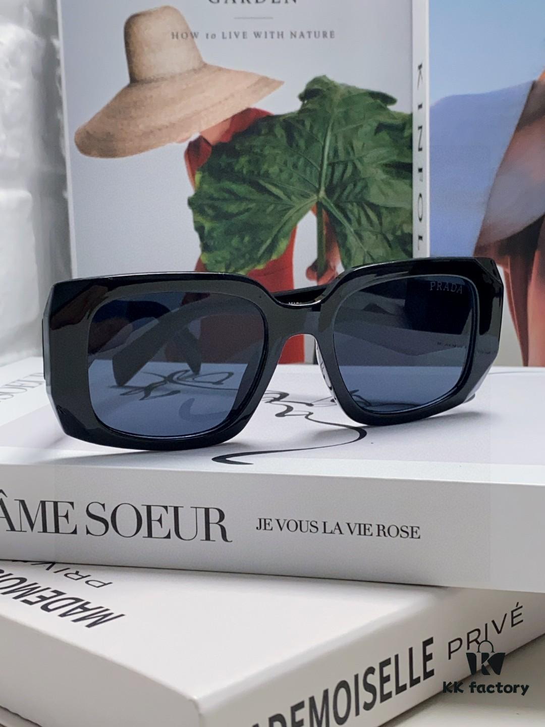 6931f9a83a89a121ed54ac1d Prada 2025 New Retro Inverted Triangle Logo Sunglasses for Women, Stylish and Slimming Square Frame, High-End Fashion Sun Glasses