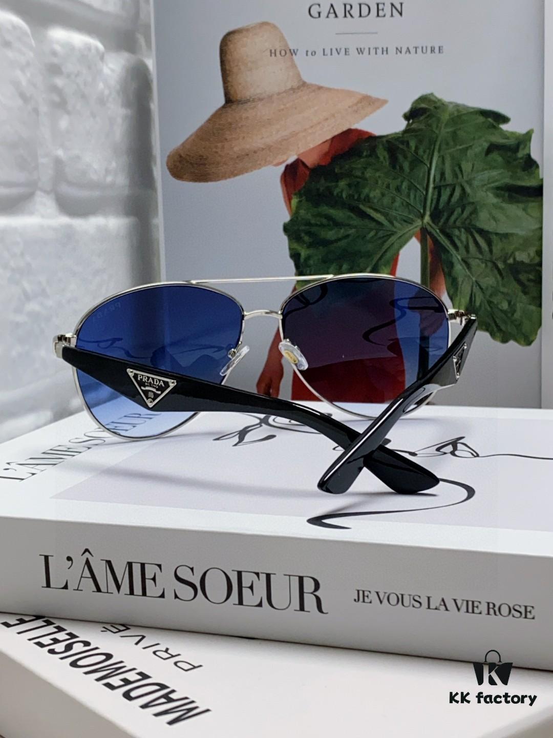 6931f9b63a89a121ed54ace9 Prada 2024 New Polarized Print Double-Bridge Sunglasses Classic Aviator UV and Blue Light Blocking Unisex Driving Sunglasses
