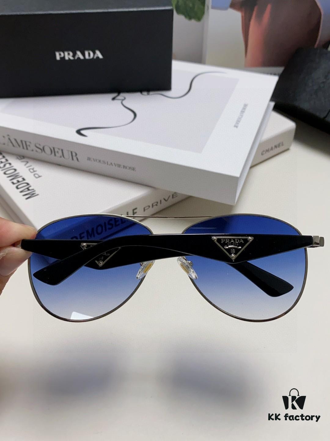 6931f9b63a89a121ed54aceb Prada 2024 New Polarized Print Double-Bridge Sunglasses Classic Aviator UV and Blue Light Blocking Unisex Driving Sunglasses