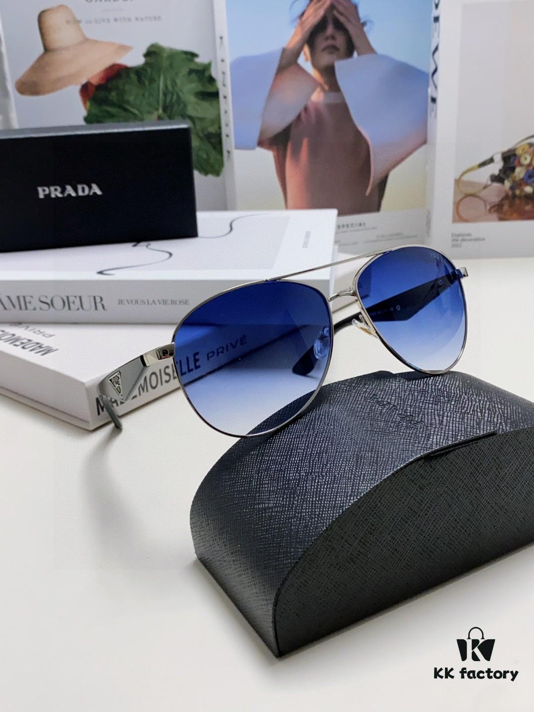 6931f9b73a89a121ed54acee Prada 2024 New Polarized Print Double-Bridge Sunglasses Classic Aviator UV and Blue Light Blocking Unisex Driving Sunglasses