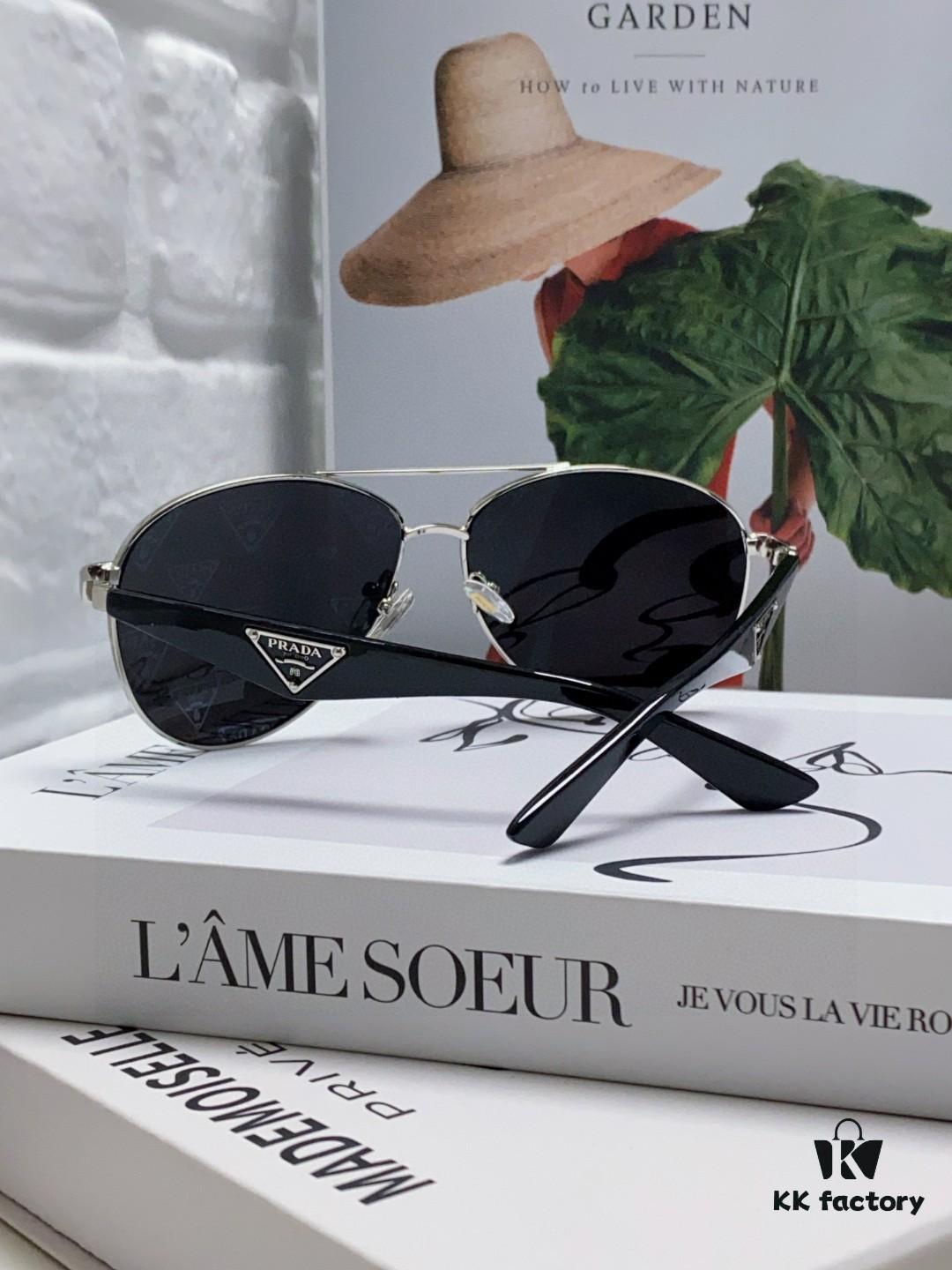 6931f9b73a89a121ed54acf3 Prada 2024 New Polarized Print Double-Bridge Sunglasses Classic Aviator UV and Blue Light Blocking Shades Unisex Driving Sunglasses