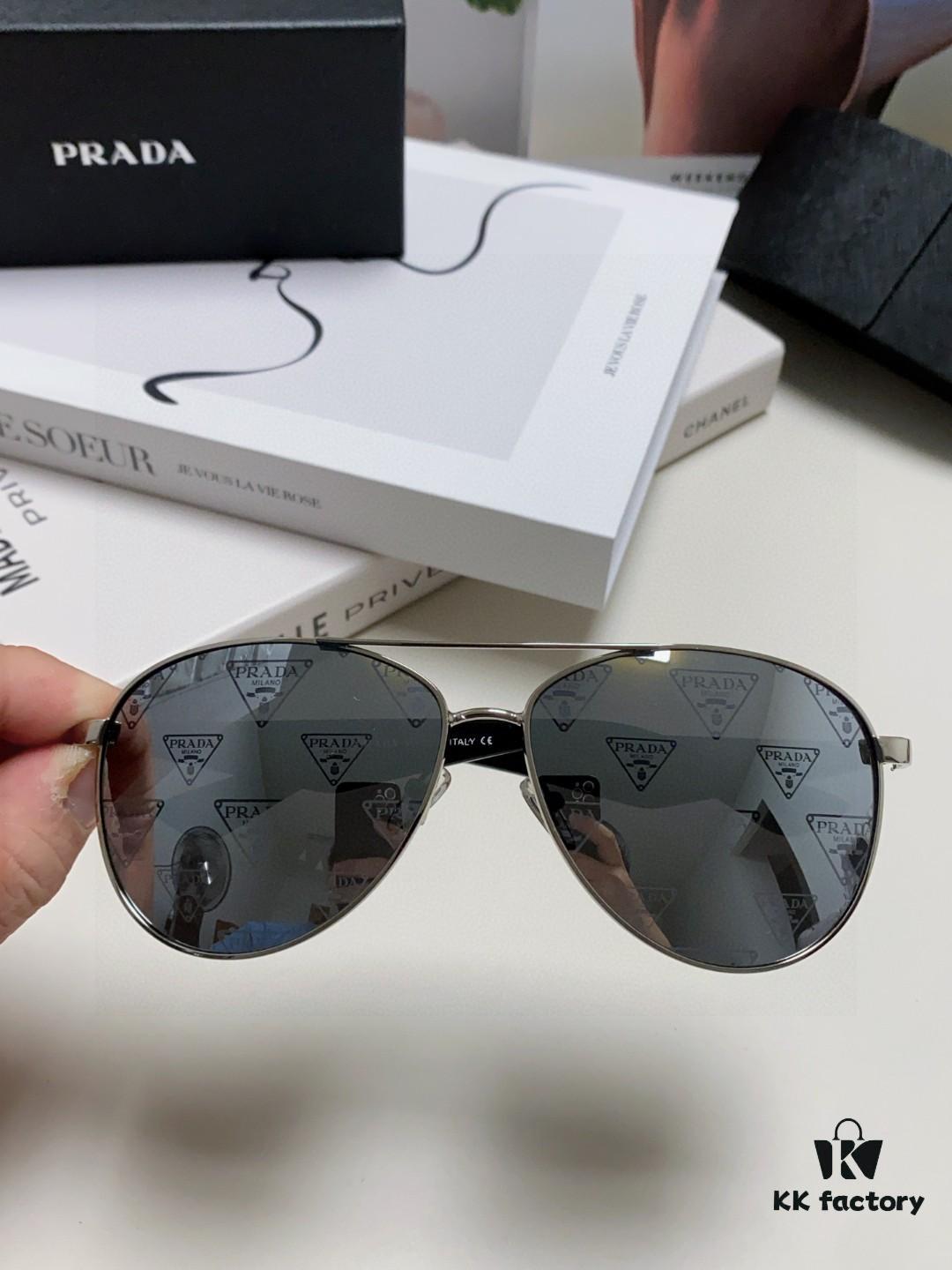 6931f9b73a89a121ed54acf4 Prada 2024 New Polarized Print Double-Bridge Sunglasses Classic Aviator UV and Blue Light Blocking Shades Unisex Driving Sunglasses