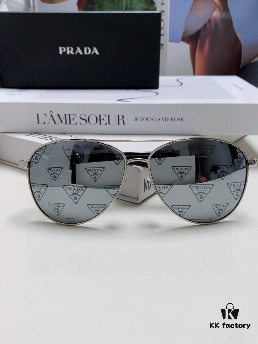 6931f9b73a89a121ed54acf7 Prada 2024 New Polarized Print Double-Bridge Sunglasses Classic Aviator UV and Blue Light Blocking Shades Unisex Driving Sunglasses