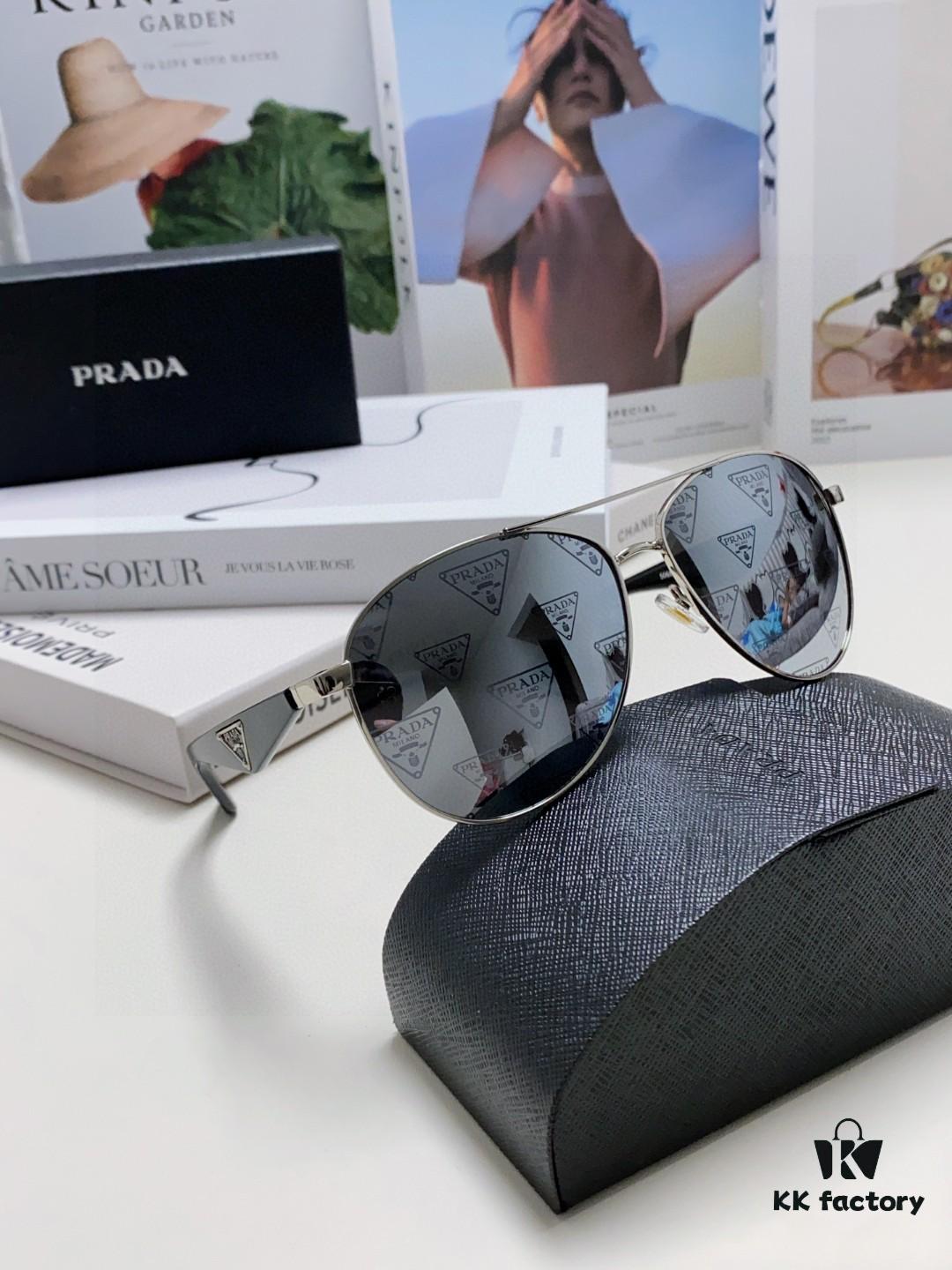 6931f9b73a89a121ed54acf8 Prada 2024 New Polarized Print Double-Bridge Sunglasses Classic Aviator UV and Blue Light Blocking Shades Unisex Driving Sunglasses