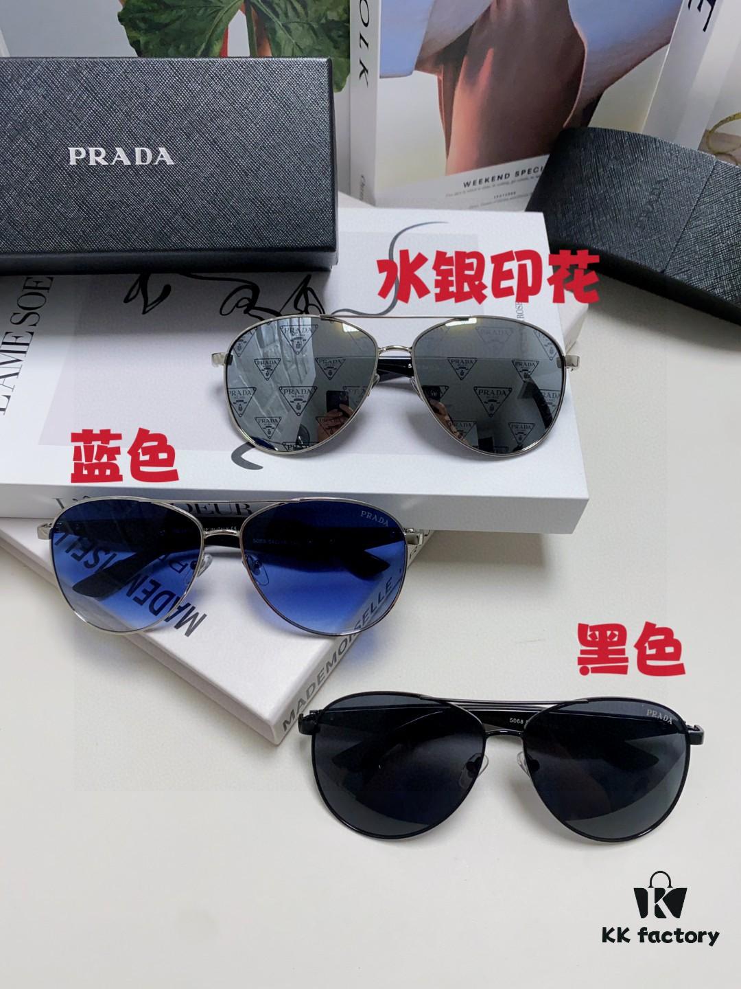 6931f9b73a89a121ed54acfa Prada 2024 New Polarized Print Double-Bridge Sunglasses Classic Aviator UV and Blue Light Blocking Shades Unisex Driving Sunglasses