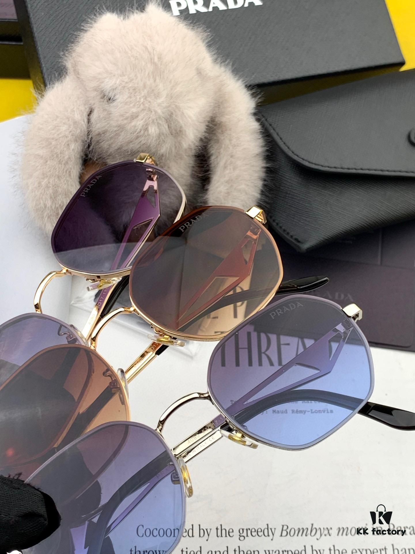 PRADA 2025 New Arrival Sunglasses, World-Class Craftsmanship, High-End Fashion Unisex Aviator Shades, Slimming Design, Premium Quality