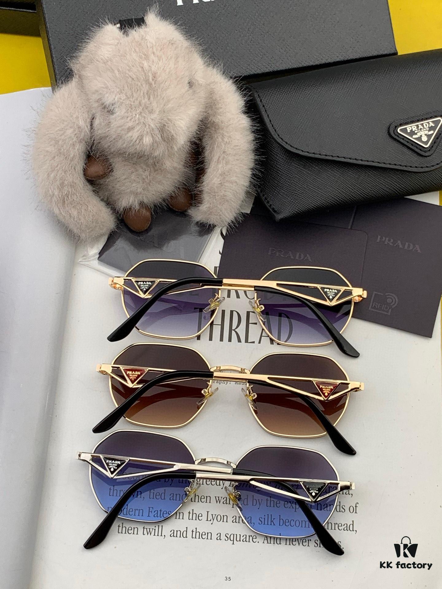 PRADA 2025 New Arrival Sunglasses, World-Class Craftsmanship, High-End Fashion Unisex Aviator Shades, Slimming Design, Premium Quality