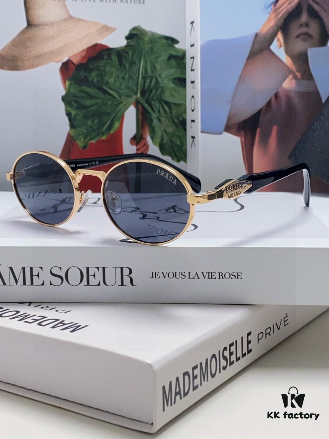 6931f9db3a89a121ed54aeeb Prada Small Round Frame ✔️ Fashionable Metal Oversized Sunglasses