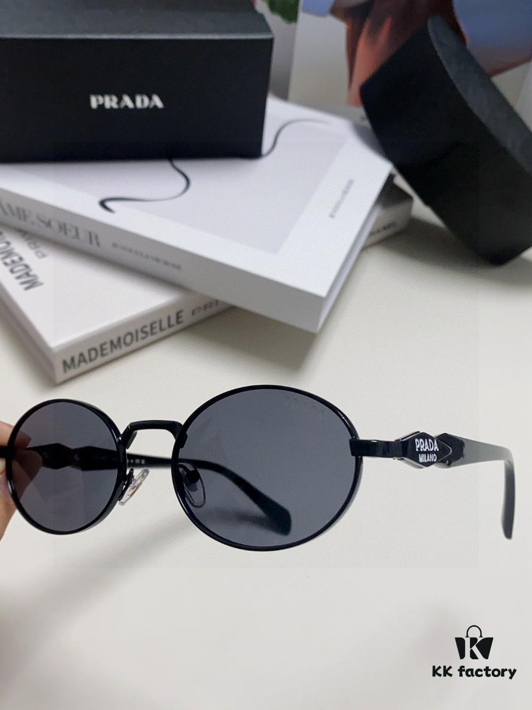 6931f9de3a89a121ed54af11 Prada Small Round Frame ✔️ Fashionable Metal Oversized Sunglasses