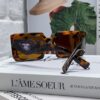 Prada 2025 Fashion Metal Polygonal Oversized Sunglasses Unisex, Checkered Lens Sun Glasses