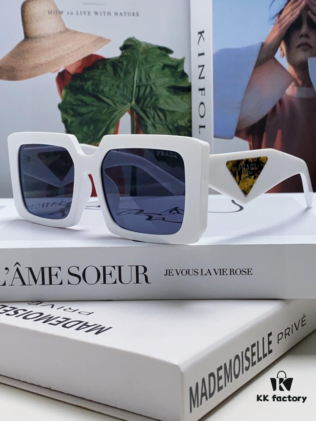 6931f9f63a89a121ed54b03c Prada 2025 Fashion Metal Polygonal Oversized Sunglasses Unisex, Stylish Sun Protection with Checkered Lens