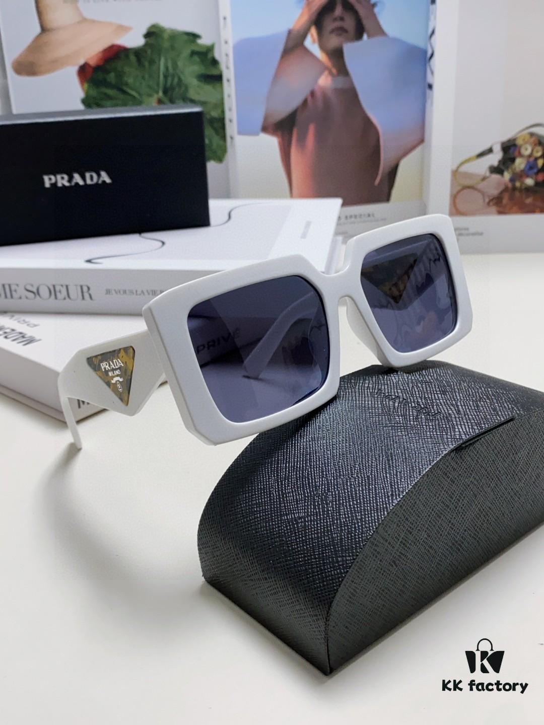 6931f9f73a89a121ed54b043 Prada 2025 Fashion Metal Polygonal Oversized Sunglasses Unisex, Stylish Sun Protection with Checkered Lens