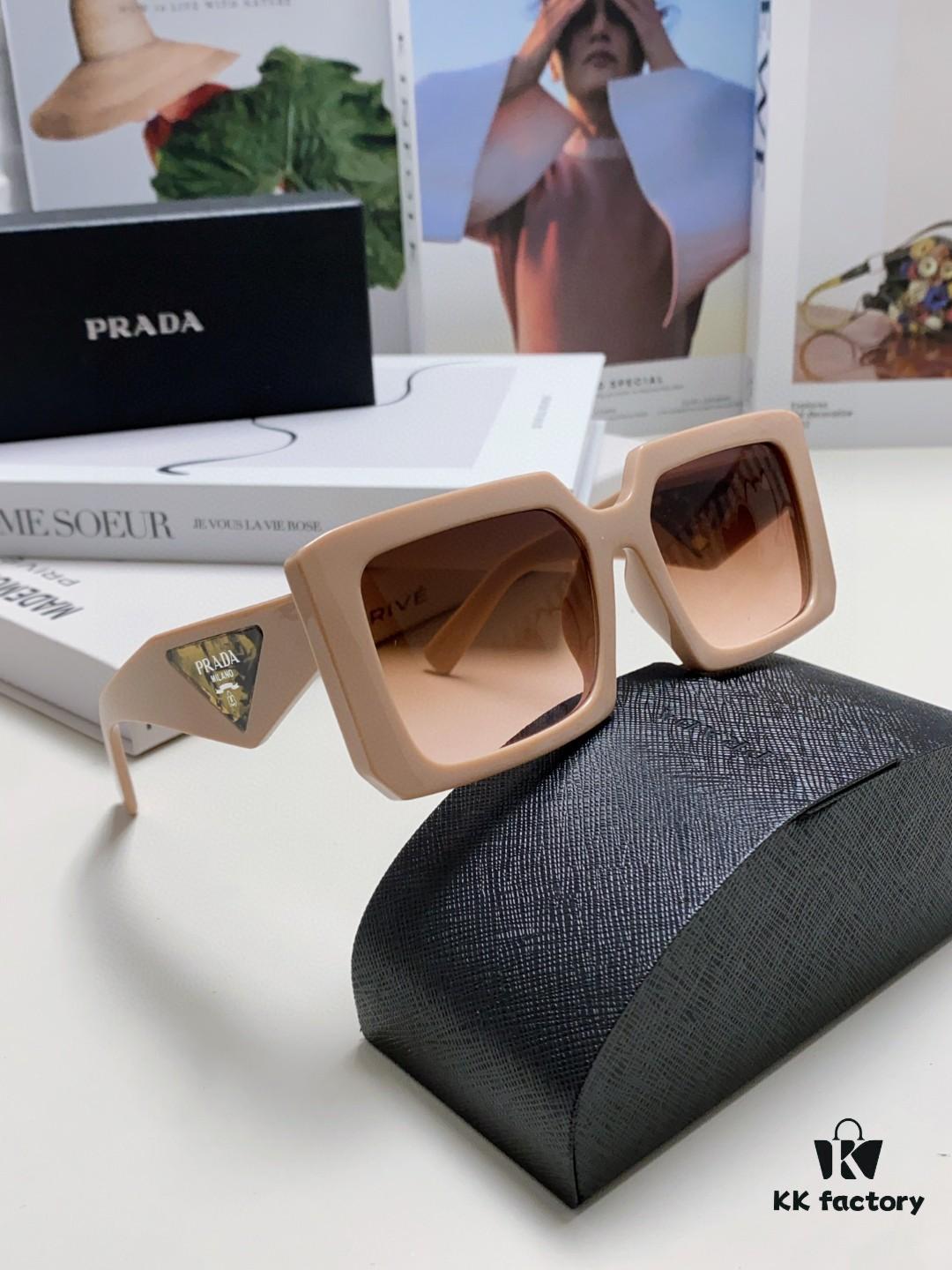 6931f9f73a89a121ed54b04e Prada 2025 Fashion Metal Polygonal Oversized Sunglasses Unisex, Checkered Lens Sunglasses for Men and Women