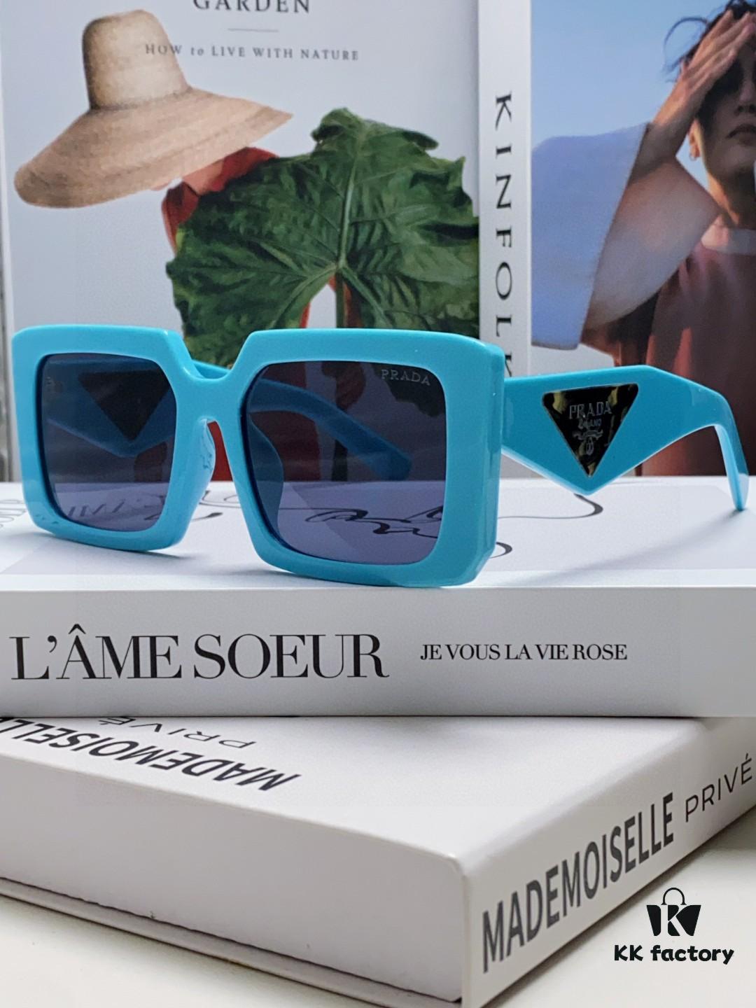 6931f9f83a89a121ed54b052 Prada 2025 Fashionable Metallic Polygon Oversized Sunglasses Unisex, Checkered Lens Design