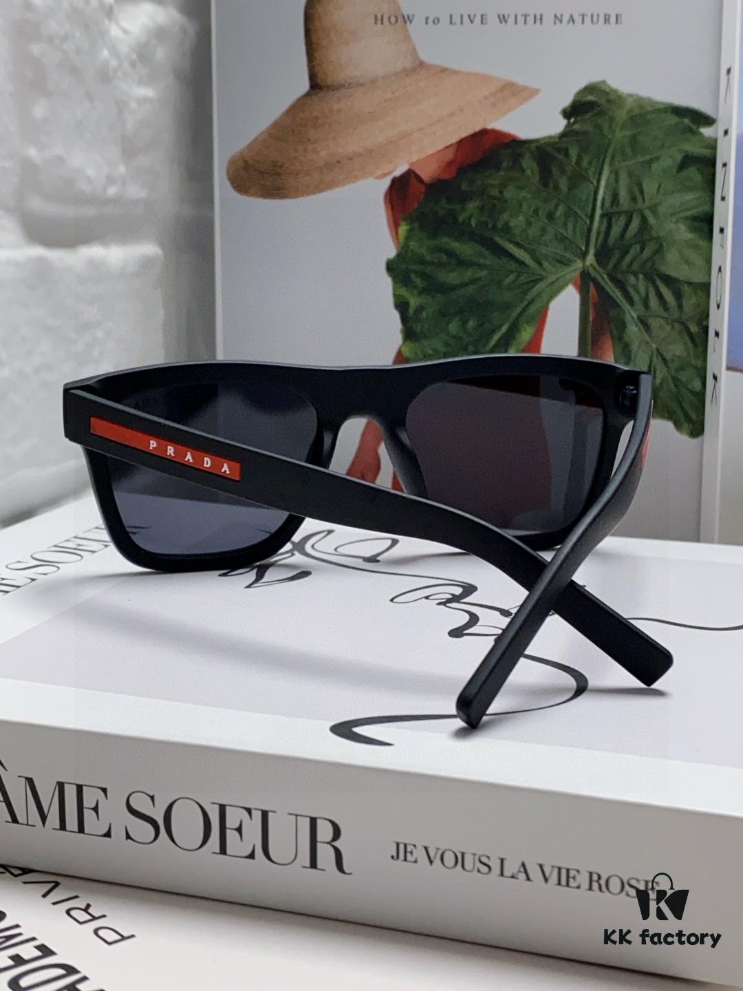 Prada 2025 Men's Premium Square Frame Lightweight Sports Sunglasses, Minimalist European Style